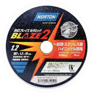 サンゴバン NORTON NORTON 2TWC107SGB212-10P 切断砥石 ブレイズ2