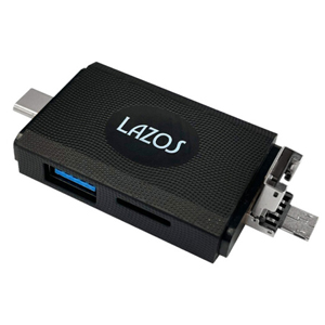 Lazos Lazos L-MCR-M マルチカードリーダー microUSB Type-C USBプラグ