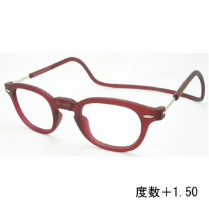 オーケー光学 OHKEI オーケー光学 クリック ヴィンテージ ボルドー 度数+1.50 老眼鏡 CliC Vintage