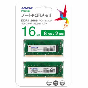 ADATA ADATA AD4U266638G19-D PC4-21300(DDR4-2666) 8GBx2 PCメモリ ...