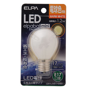 朝日電器 エルパ ELPA エルパ LDA1L-G-E17-G451 LED装飾電球 S形ミニ球形 E17 電球色 ELPA 朝日電器