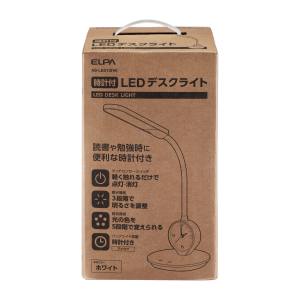 朝日電器 エルパ ELPA エルパ AS-LED10 W LEDデスクライト 時計付き ELPA 朝日電器