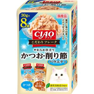 いなばペットフード いなば CIAO こだわりフレーク やわらか仕立て かつお 削り節バラエティ 30g×8袋