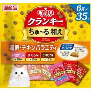 いなばペットフード いなば チャオ クランキー ちゅ～る 和え 海鮮 チキン フィルター 6g×35袋 321740 CIAO