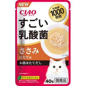 いなばペットフード いなば チャオ すごい乳酸菌 パウチ ささみ ほたて味 40g 321560 CIAO