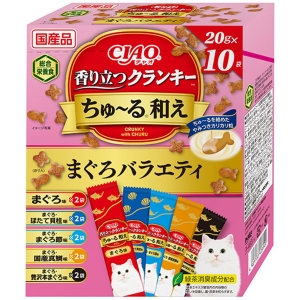 いなばペットフード いなば CIAO 香り立つクランキー ちゅ～る和えBOX まぐろバラエティ 20g×10袋