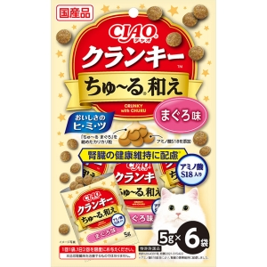 いなばペットフード いなば CIAOクランキーちゅ～る和え アミノ酸S18入り まぐろ味 5g×6袋