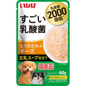 いなばペットフード いなば すごい乳酸菌 パウチ とりささみ チーズ 豆乳スープ仕立て 60g 321600