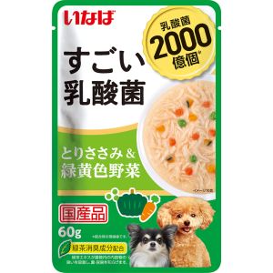 いなばペットフード いなば すごい乳酸菌 パウチ とりささみ 緑黄色野菜 60g 323800