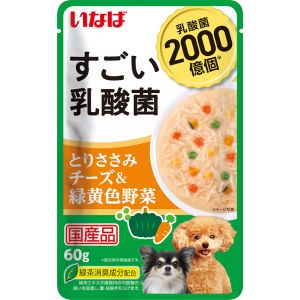 いなばペットフード いなば すごい乳酸菌 パウチ とりささみ チーズ 緑黄色野菜 60g 323780