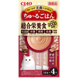 いなばペットフード いなば CIAO ちゅ～る ごはん まぐろ かつお 14g×4本入