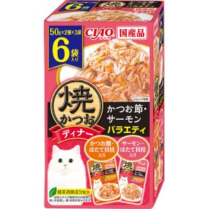 いなばペットフード いなば CIAO 焼かつおディナー かつお節 サーモンバラエティ 50g×6袋