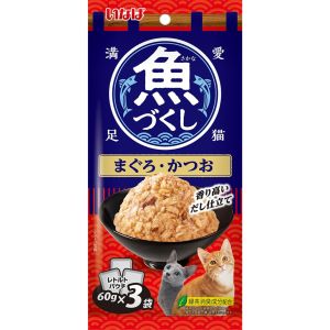 いなばペットフード いなばペットフード 魚づくし まぐろ かつお 60g×3袋入