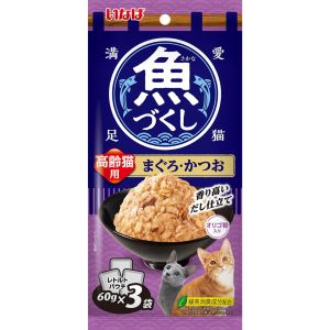 いなばペットフード いなばペットフード 魚づくし まぐろ かつお 60g×3袋入