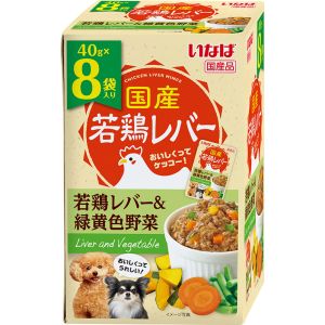 いなばペットフード いなばペットフード 若鶏レバーパウチ 8袋入り 若鶏レバー 緑黄色野菜 40g×8袋