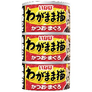 いなばペットフード いなば わがまま猫 白身のせ かつお まぐろ 140g×3缶