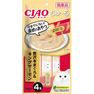 いなばペットフード いなば チャオ ちゅ～る 贅沢本まぐろ キングサーモン 14g×4本 321520 CIAO