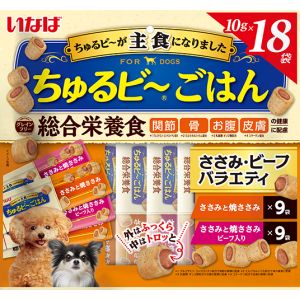 いなばペットフード いなば ちゅるビ～ごはん ささみ ビーフバラエティ 10g×18袋