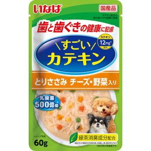 いなばペットフード いなば すごいカテキン パウチ とりささみ チーズ 野菜入り 60g 323430