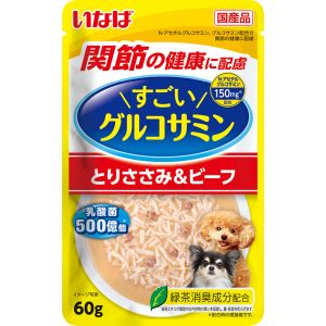 いなばペットフード いなば すごいグルコサミン パウチ とりささみ ビーフ 60g 323400