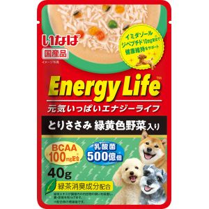 いなばペットフード いなば EnergyLifeパウチ とりささみ 緑黄色野菜 40g