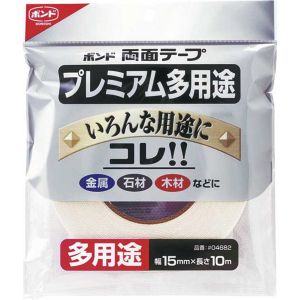 コニシ KONISHI コニシ 04682 両面テープ プレミアム多用途 厚1.1mm×幅15mm×長10m