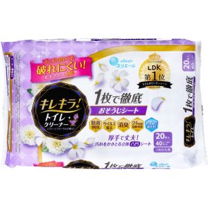 大王製紙 大王製紙 エリエール キレキラ! トイレクリーナー クリーンフローラル つめかえ用 20枚 10枚×2個