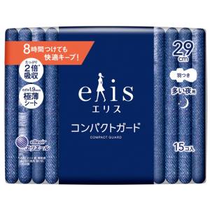 大王製紙 大王製紙 エリス コンパクトガード 多い夜用 羽つき 29cm 15枚入