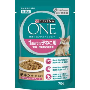 ネスレ日本 Nestle ピュリナワン キャット パウチ 1歳までの子ねこ用 チキン グレービー仕立て 70g ネスレ