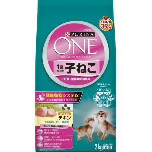 ネスレ日本 Nestle ネスレ ピュリナワンキャット 1歳までの子ねこ用 妊娠 授乳期の母猫用 チキン 2kg 77540