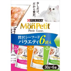 ネスレ日本 Nestle モンプチ プチリュクスパウチ 贅沢シーフードバラエティ 30g×6P ネスレ