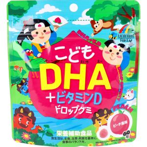 ユニマットリケン ユニマットリケン こどもDHA ビタミンD ドロップグミ ピーチ風味 60粒入