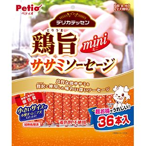 ペティオ Petio ペティオ デリカテッセン 鶏旨 ミニ ササミソーセージ 36本入