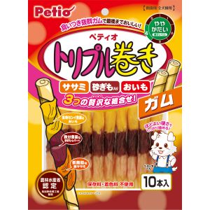 ペティオ Petio ペティオ トリプル巻き ガム 10本