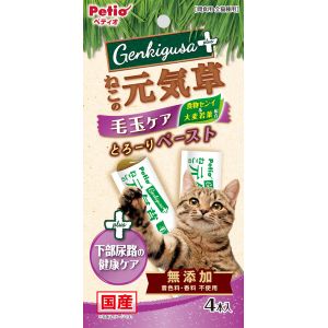 ペティオ Petio ペティオ ねこの元気草プラス 毛玉 下部尿路の健康ケア とろーりペースト 4本入 Petio