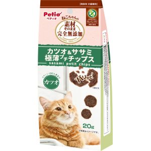 ペティオ Petio ペティオ 素材そのまま ねこちゃんの 完全無添加 カツオ ササミ 極薄プチチップス 20g