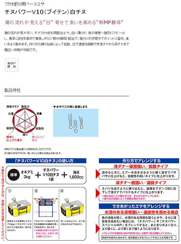  マルキュー マルキュー チヌパワーV10 ブイテン 白チヌ 3500g クロダイ チヌ