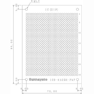 サンハヤト Sunhayato サンハヤト ICB-93SGH-PbF 小型ユニバーサル基板 Sunhayato