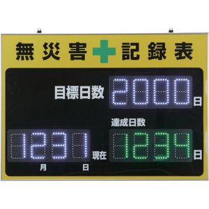 日本緑十字社 日本緑十字社 229011 LED無災害記録表 LED色 白/緑 自動