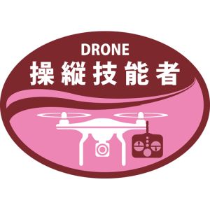 日本緑十字社 日本緑十字社 233902 ヘルメット用ステッカー DRONE操作技能者 HLD-2 ピンク 35×50mm 2枚組