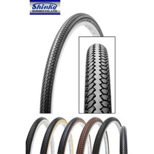 シンコー Shinko シンコー SR078 デミング L/L 1本巻 ブラック ホワイト 27×1-3/8 Shinko