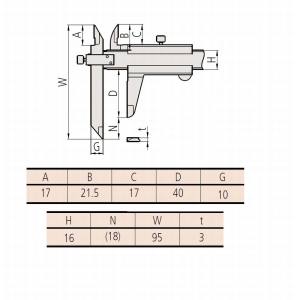 ミツトヨ Mitutoyo ミツトヨ NT10-15 オフセットノギス 536-101