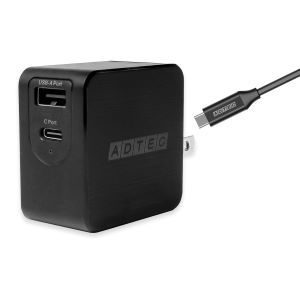 アドテック ADTEC アドテック APD-A065AC-wC-BK PD充電器+4K 100W 出力 Type-C to C ケーブル BK 65W AC wCM