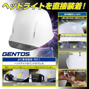  ジェントス GENTOS ジェントス GH01VYT-WH GRIT ヘッドライト一体化可能 ヘルメット テープ内装タイプ ホワイト GENTOS