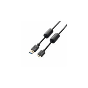 エレコム(ELECOM) USB3.0ケーブル/A-microBタイプ/フェライトコア/1m/ブラック USB3-AMBF10BK