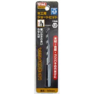 TRAD TRAD TWS-4.0 木工ショートビット 4mm 三共コーポレーション