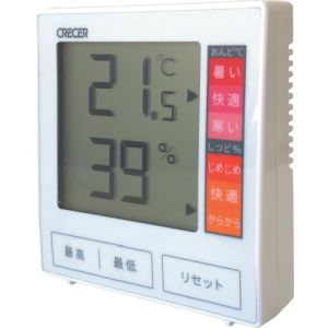 クレセル クレセル CR-1180W デジタル温湿度計 プレミアム・あきばお～