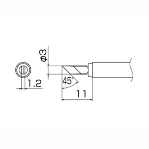 白光 HAKKO 白光 T13シリーズ交換こて先 T13-KU KU型