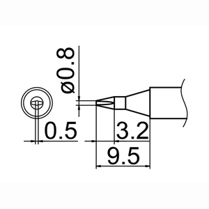 白光 HAKKO 白光 T12-D08 0.8D型 T12シリーズ交換こて先 HAKKO