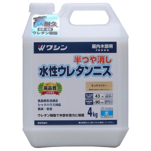 和信ペイント 和信ペイント #941867 水性ウレタンニス 半艶クリヤー 4kg